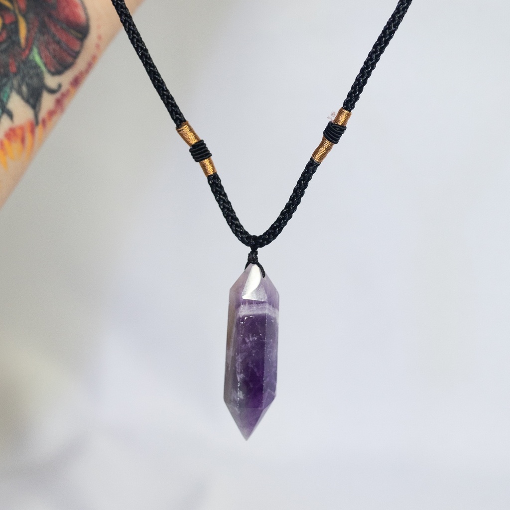 Amethyst Double Point Necklace